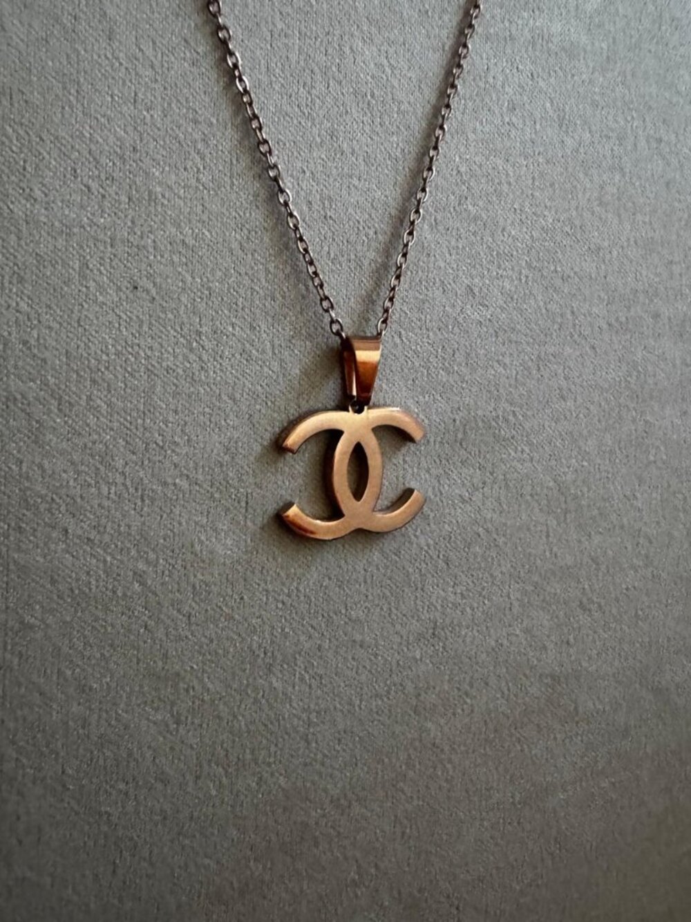 Rose Gold Vintage Necklace - Rose Gold CC Necklace - Dainty - Feminine